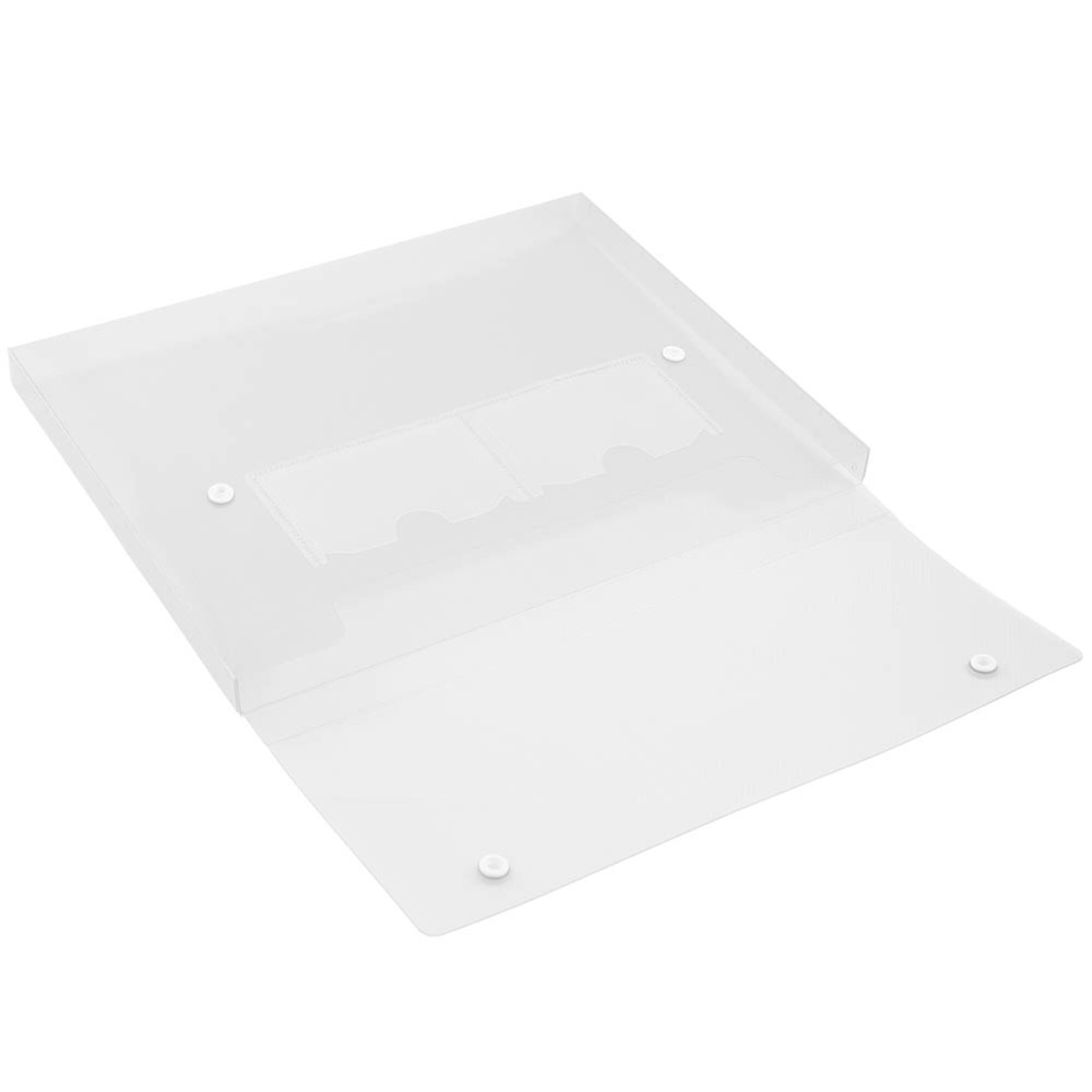 JAM Paper Clear Plastic Portfolio with Two Button Snap Closure 9.5" x 12.5"